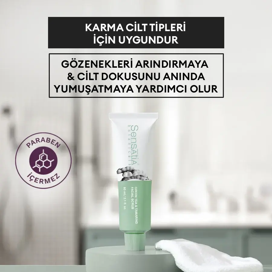 Green Tea & Tamarind Yüz Peelingi-Karma Cilt