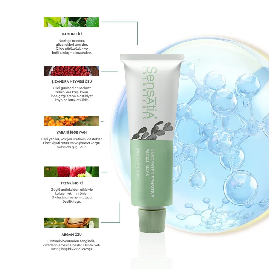 Unscented Sensitive Yüz Maskesi-Hassas Cilt