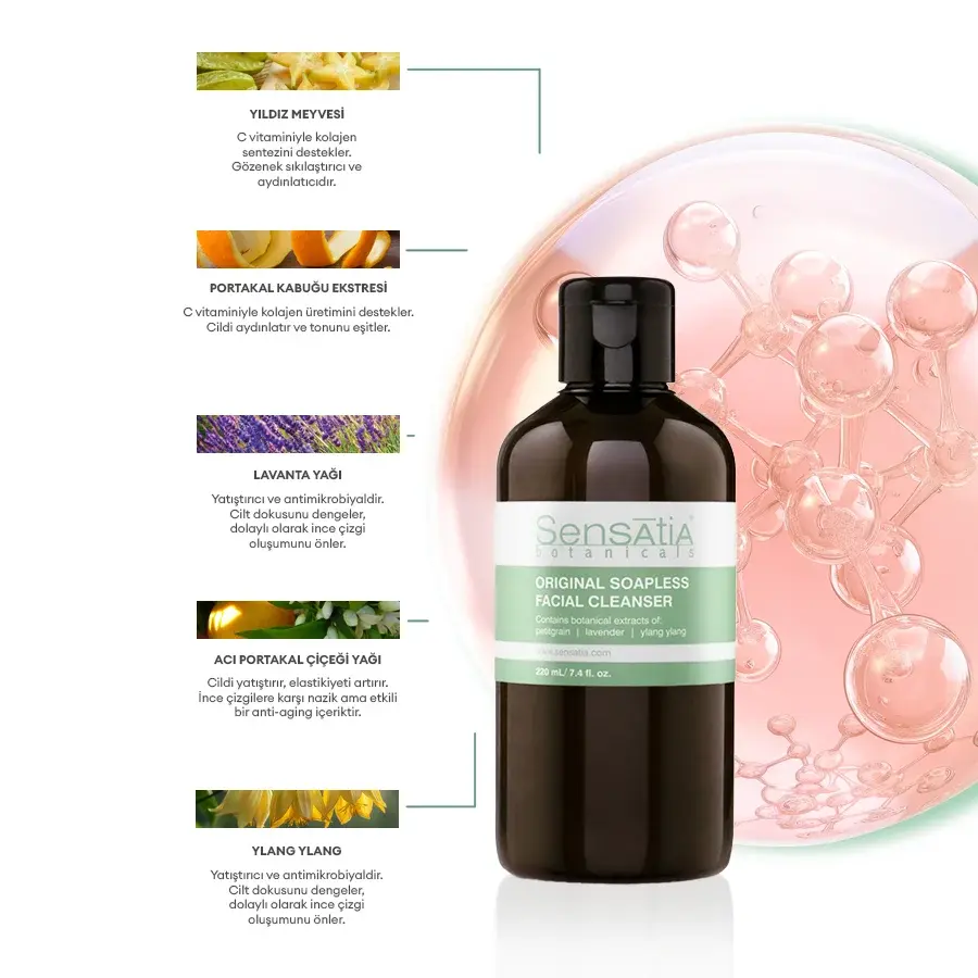 Besleyici Sabunsuz Doğal Yüz Temizleyici - Sakinleştirici Antioksidan 220ml - Original Soapless