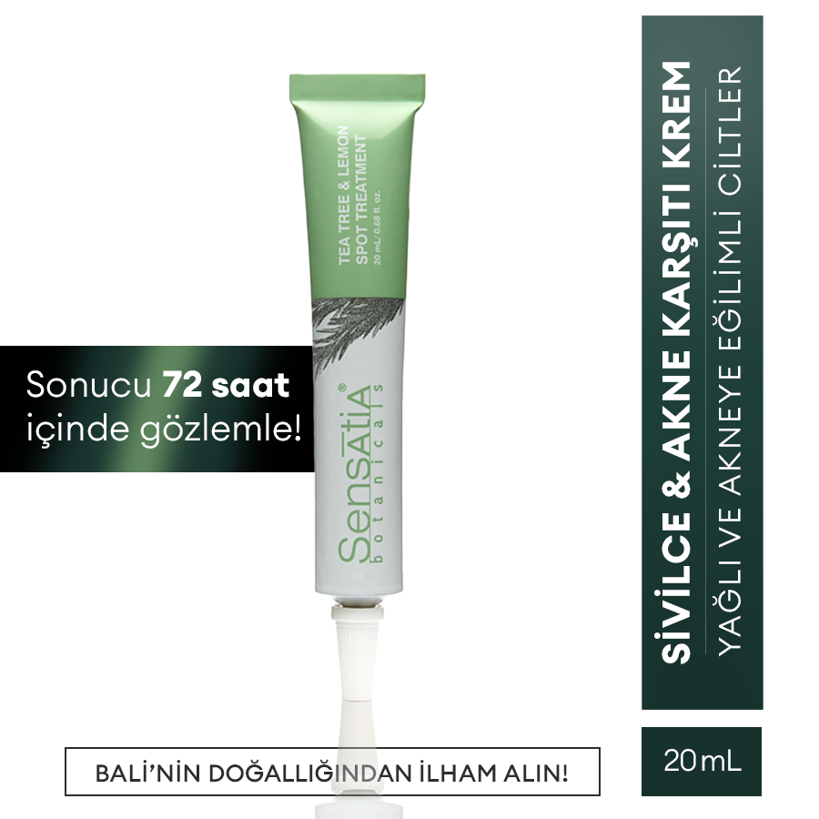 Akne ve Sivilce Karşıtı Doğal Krem 20ml - Çay Ağacı, Limon, Nane Yaprağı Yağı - Tea Tree & Lemon