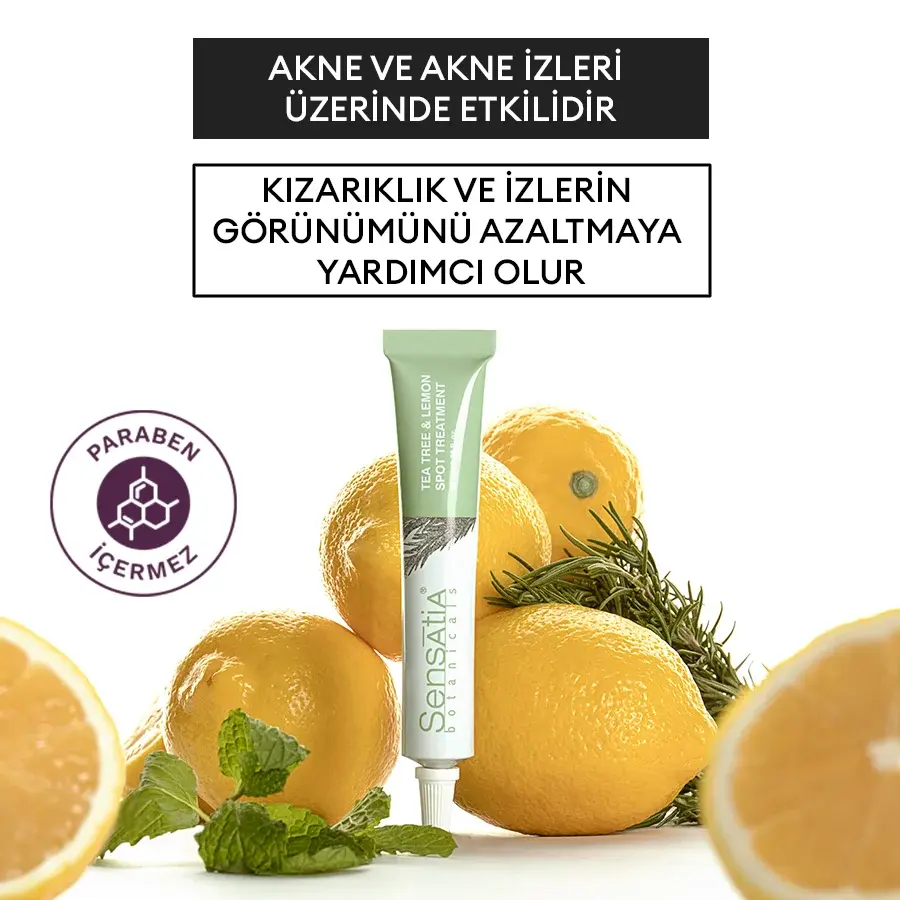 Akne ve Sivilce Karşıtı Doğal Krem 20ml - Çay Ağacı, Limon, Nane Yaprağı Yağı - Tea Tree & Lemon