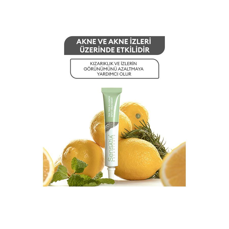 Akne ve Sivilce Karşıtı Doğal Krem 20ml - Çay Ağacı, Limon, Nane Yaprağı Yağı - Tea Tree & Lemon