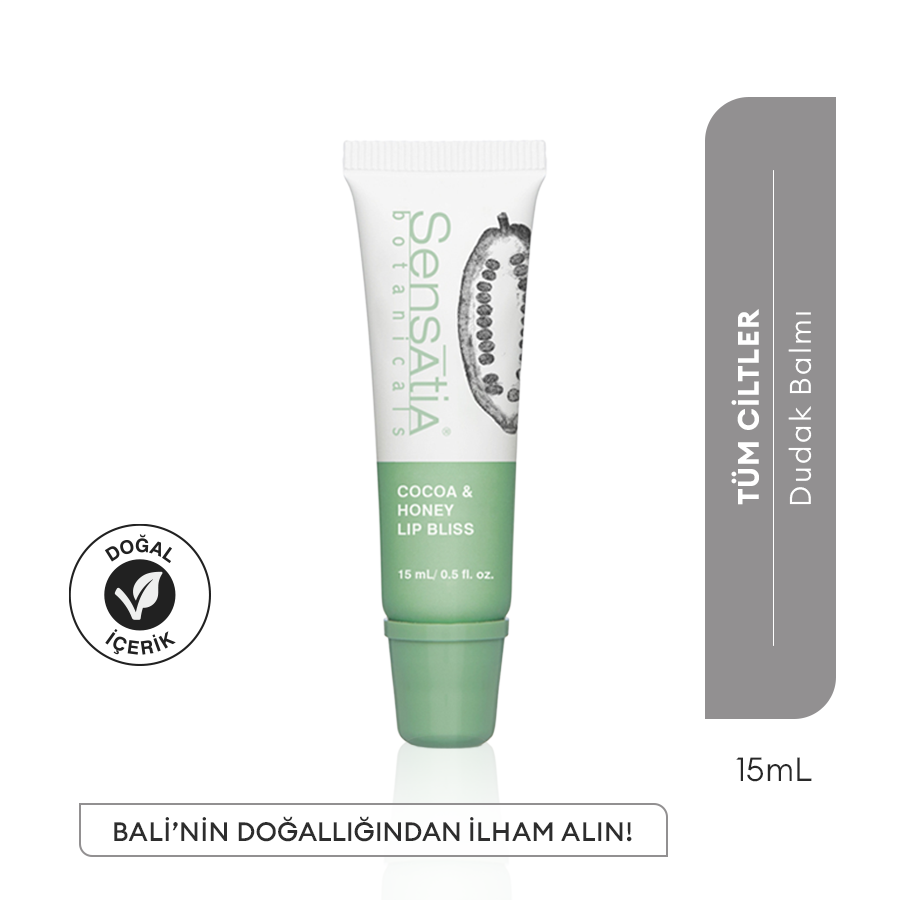 Nemlendirici Doğal Dudak Balmı 15ml - Bal, Kakaoçekirdeği, Vanilya - Cocoa & Honey