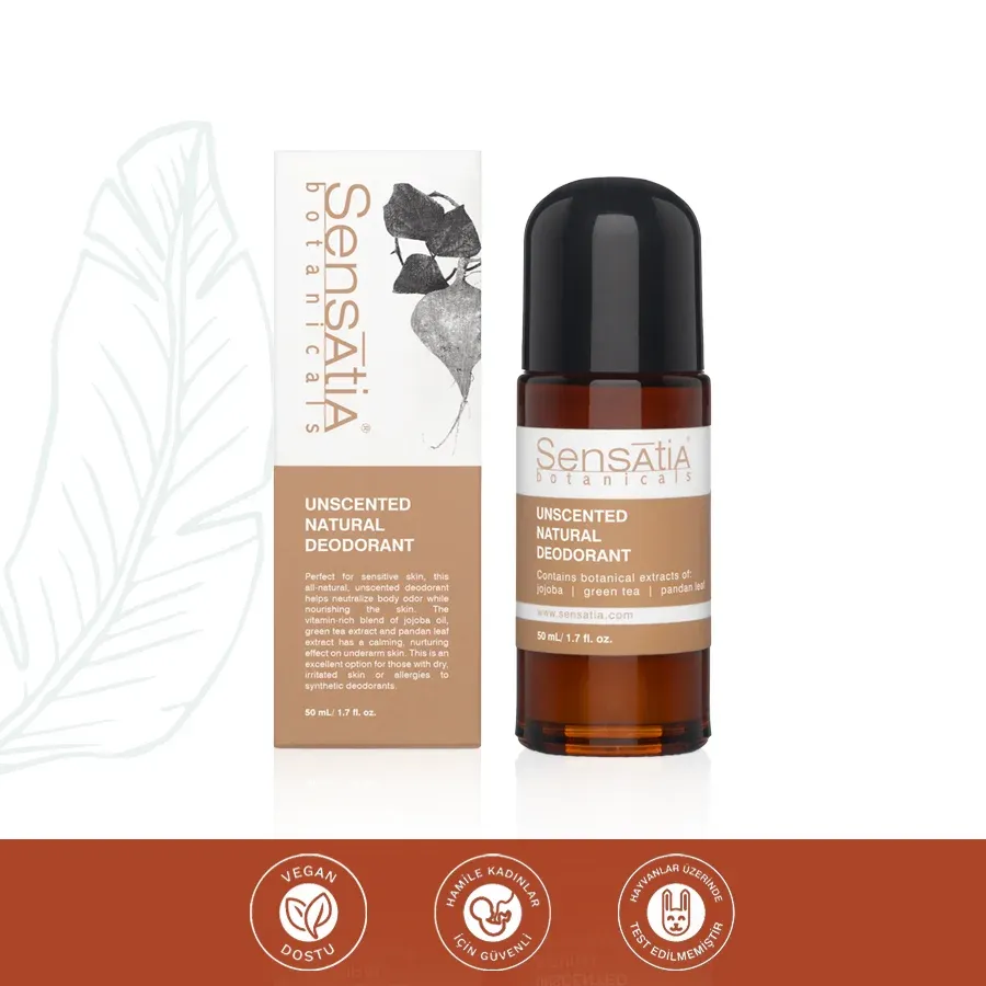 Hassas Ciltler için Kokusuz %100 Doğal Deodorant 50ml - Unscented Natural Deodorant