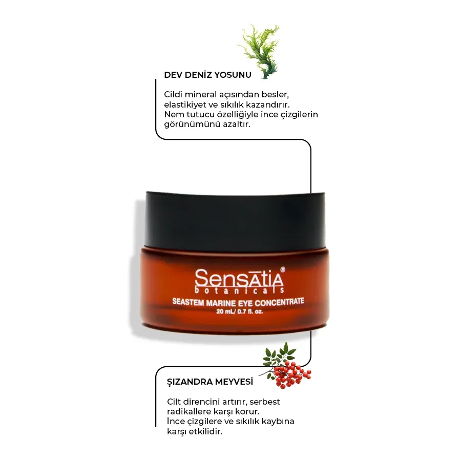 Yaşlanma Karşıtı Konsantre Doğal Gece Göz Kremi - Elastikiyet Artırıcı 20ml - Seastem Marine