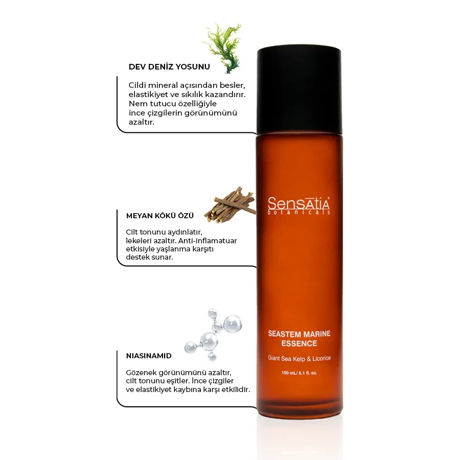 Yaşlanma Karşıtı, Gözenek Sıkılaştırıcı, Doğal Esansiyel Losyon 150ml - Seastem Marine Essence