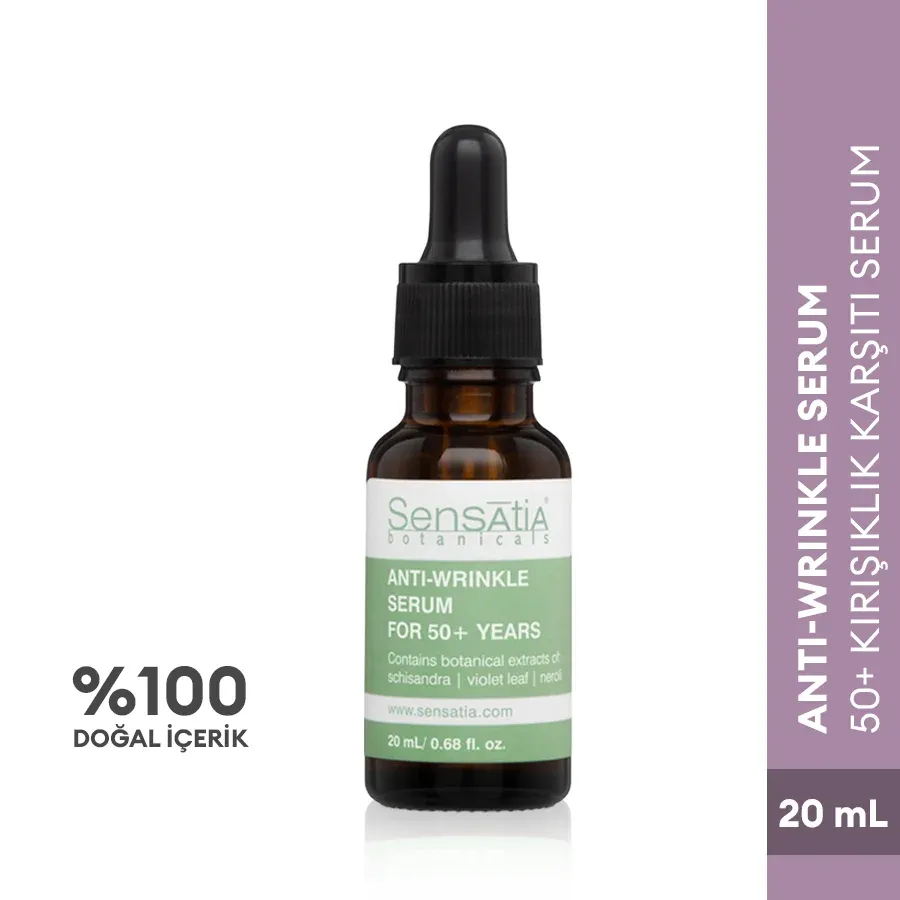 50+ Kırışıklık Yaşlanma Karşıtı Nemlendirici Doğal Gece Serumu 20ml - Menekşe Yaprağı