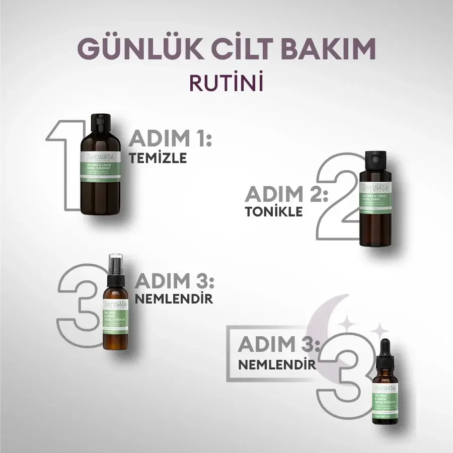 Yağlı ve Akne Eğilimli Ciltler için Doğal Derin Nemlendirici 20ml - Tea Tree & Lemon