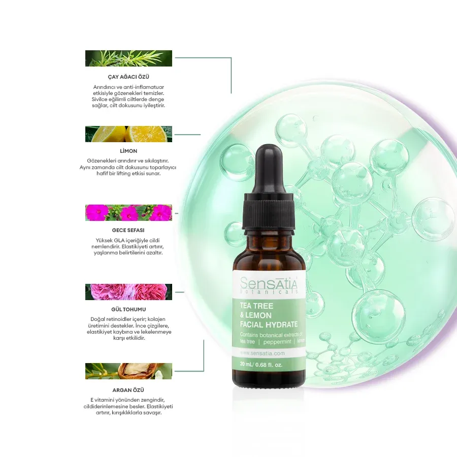 Tea Tree & Lemon Yüz Nemlendirici-Akneli ve yağlı cilt
