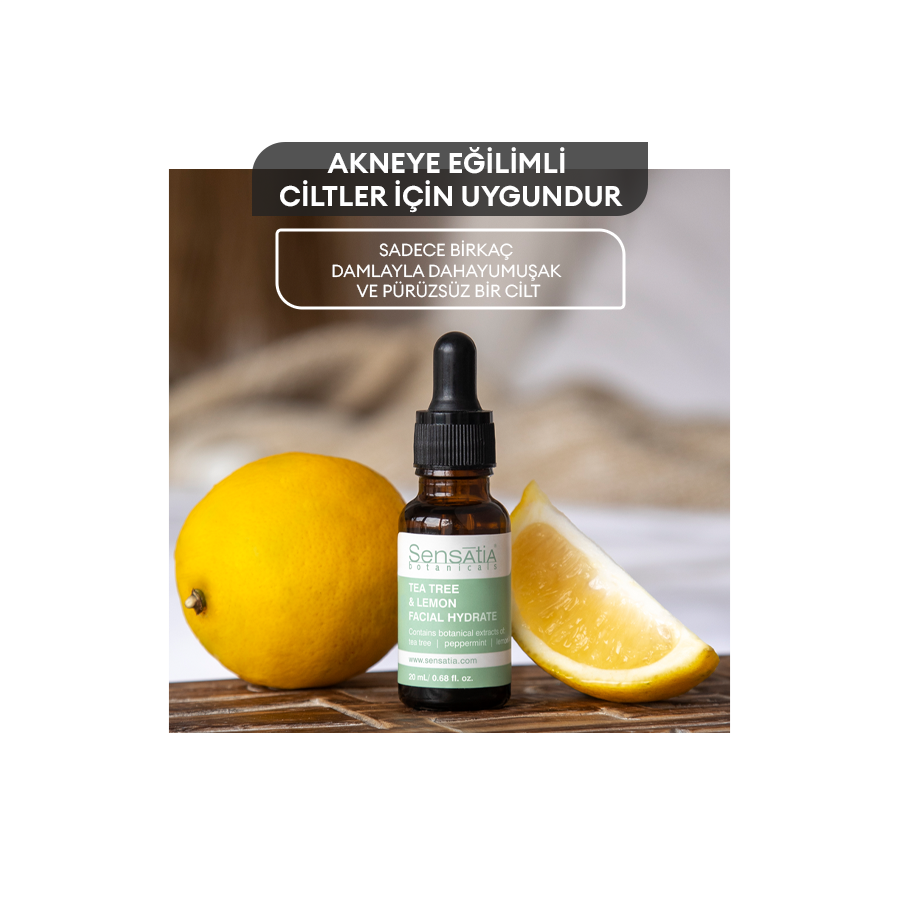 Yağlı ve Akne Eğilimli Ciltler için Doğal Derin Nemlendirici 20ml - Tea Tree & Lemon