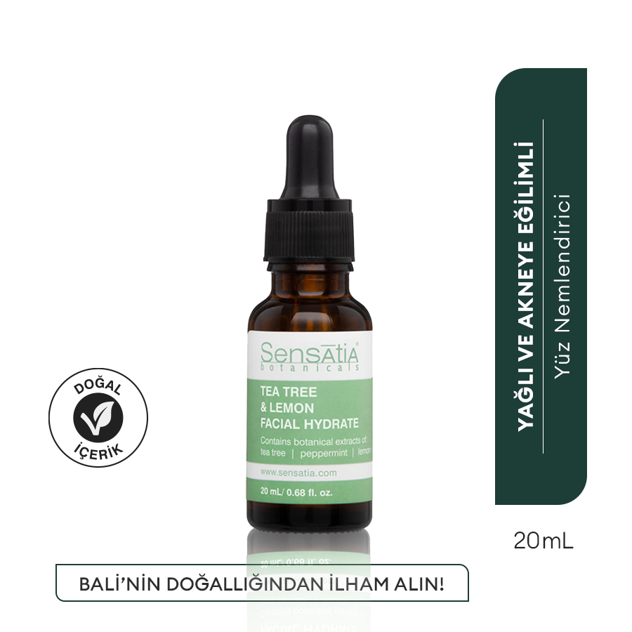 Yağlı ve Akne Eğilimli Ciltler için Doğal Derin Nemlendirici 20ml - Tea Tree & Lemon