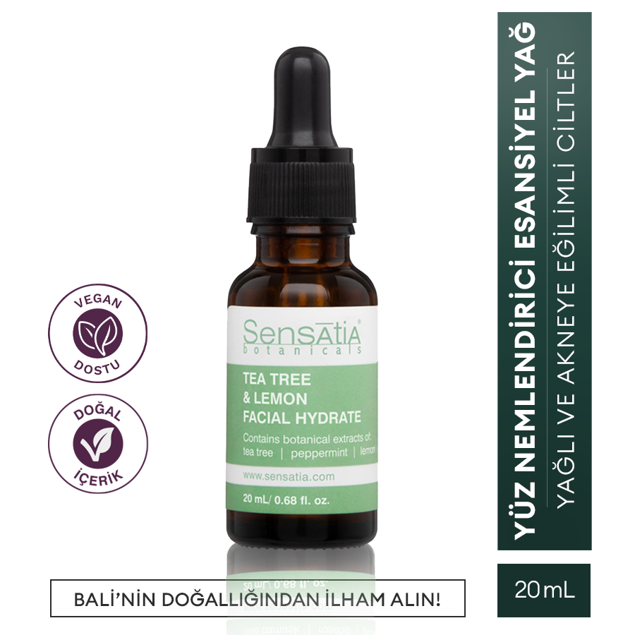 Yağlı ve Akne Eğilimli Ciltler için Doğal Derin Nemlendirici 20ml - Tea Tree & Lemon