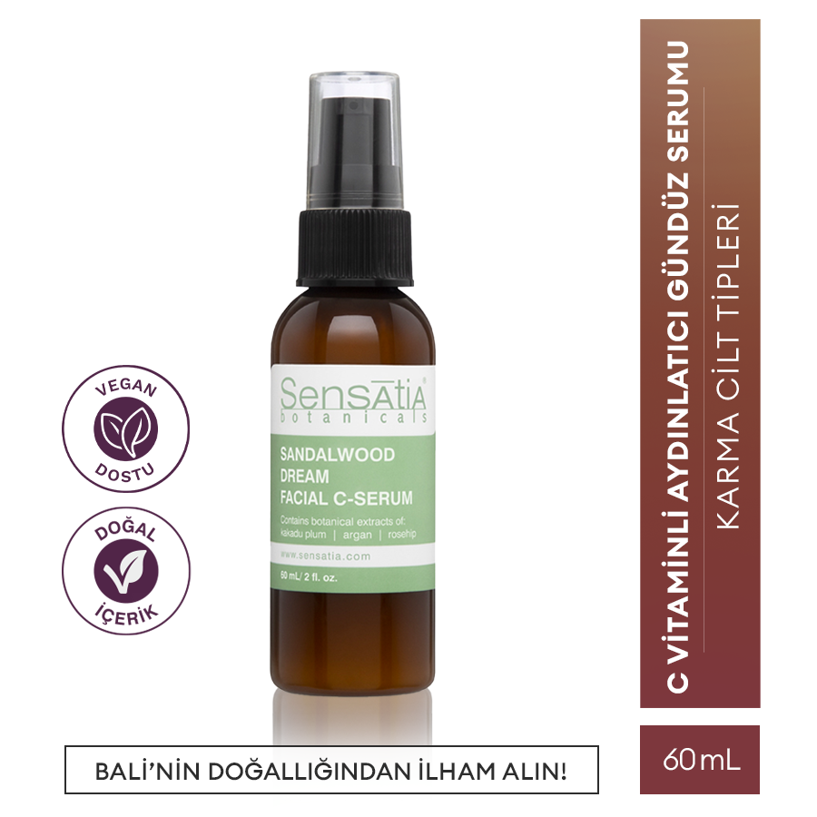 Yağlı ve Karma Clitler için Doğal C - Serum -  Nemlendirici Dengeleyici 60ml - Sandalwood Dream
