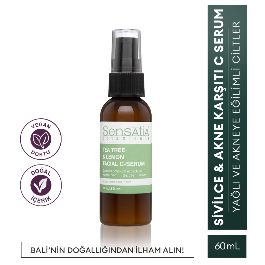 C Vitaminli Nemlendirici Doğal Gündüz Serumu 60ml - Kakadu Eriği, Çay Ağacı - Tea Tree & Lemon