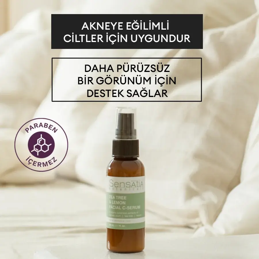 C Vitaminli Nemlendirici Doğal Gündüz Serumu 60ml - Kakadu Eriği, Çay Ağacı - Tea Tree & Lemon