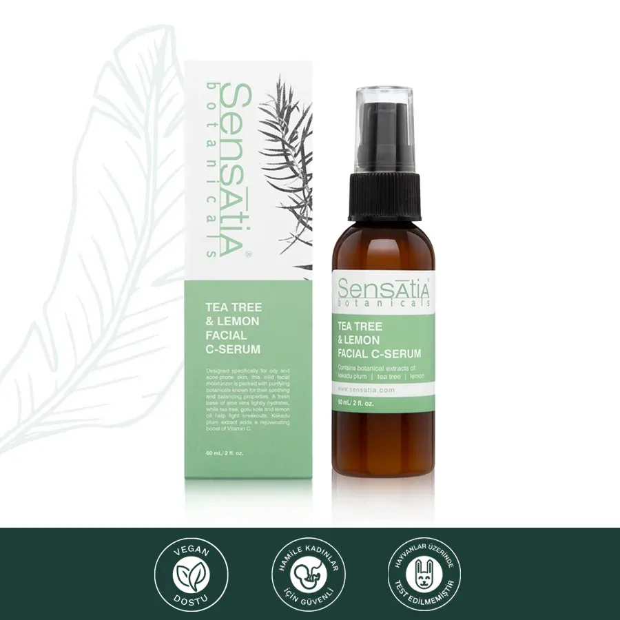 Tea Tree & Lemon C Vitaminli Nemlendirici Gündüz Serumu-Akneli ve Yağlı Cilt