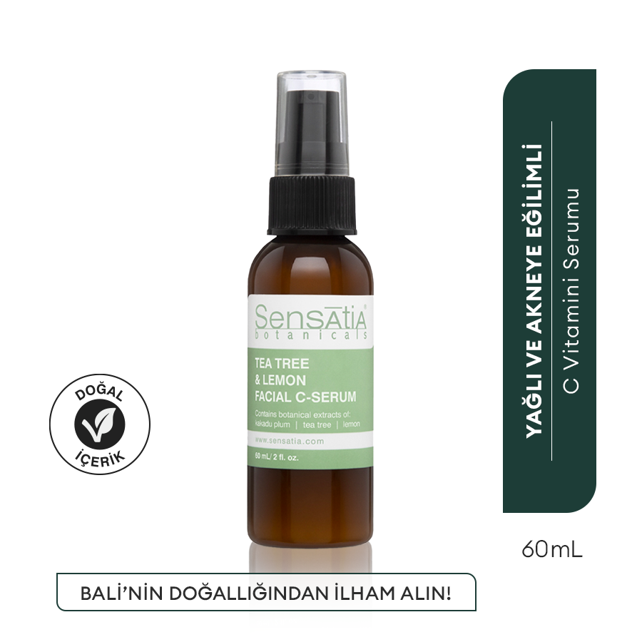 C Vitaminli Nemlendirici Doğal Gündüz Serumu 60ml - Kakadu Eriği, Çay Ağacı - Tea Tree & Lemon