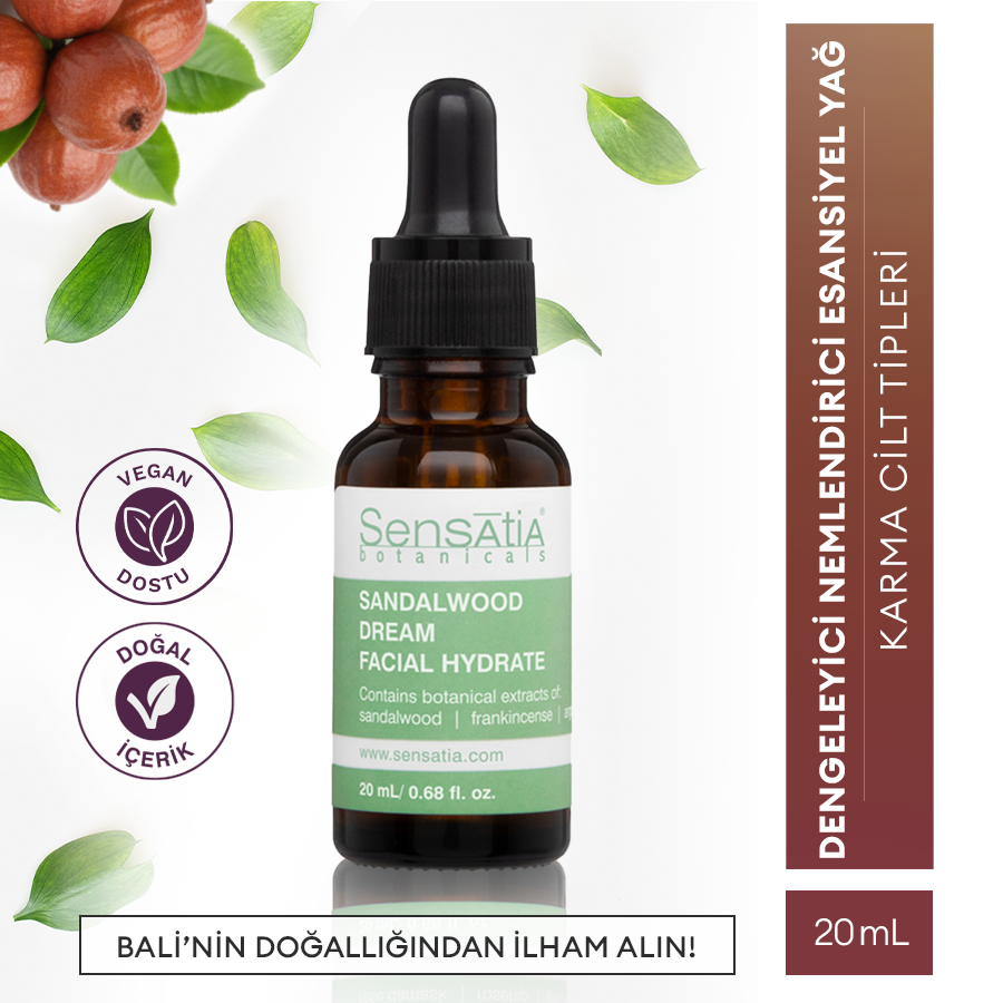 Karma Ciltler için Cilt Tonu Eşitleyici Doğal Yüz Nemlendirici 20ml - Sandalwood Dream