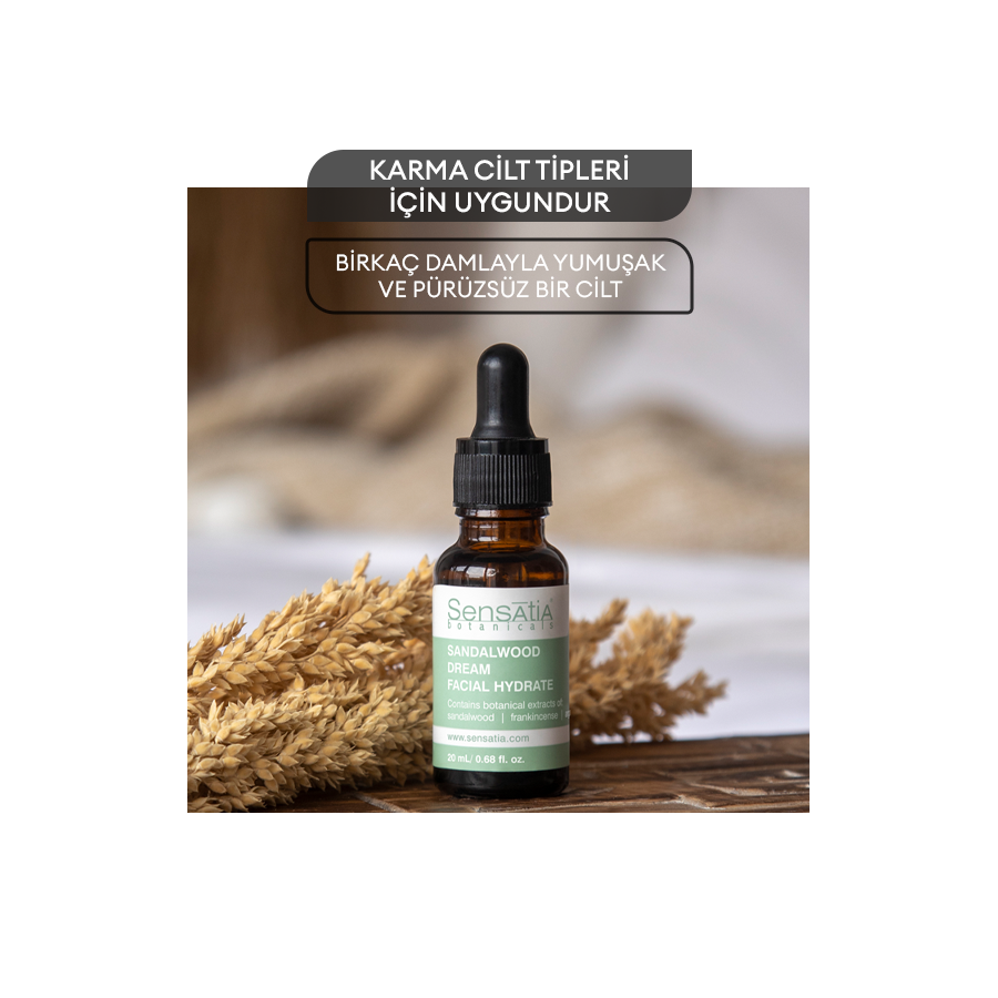 Karma Ciltler için Cilt Tonu Eşitleyici Doğal Yüz Nemlendirici 20ml - Sandalwood Dream