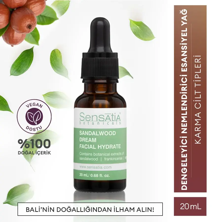 Karma Ciltler için Cilt Tonu Eşitleyici Doğal Yüz Nemlendirici 20ml - Sandalwood Dream