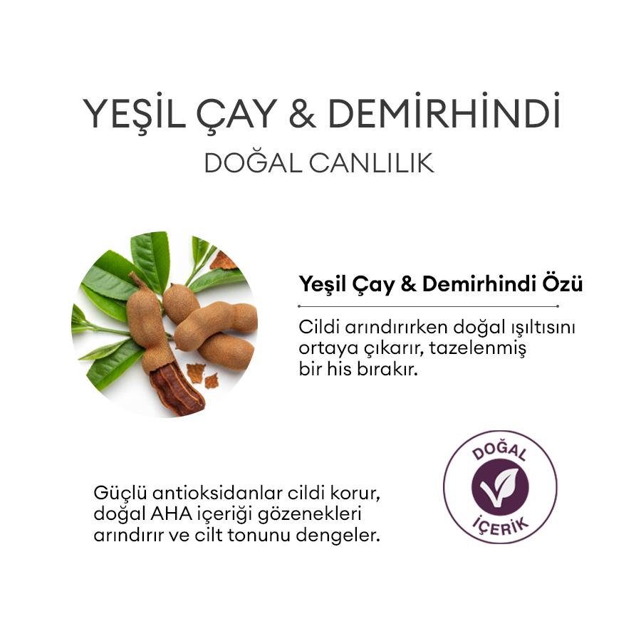 Siyah Nokta Karşıtı Doğal Peeling - Sıkılaştırıcı, Arındırıcı 60ml - Green Tea & Tamarind