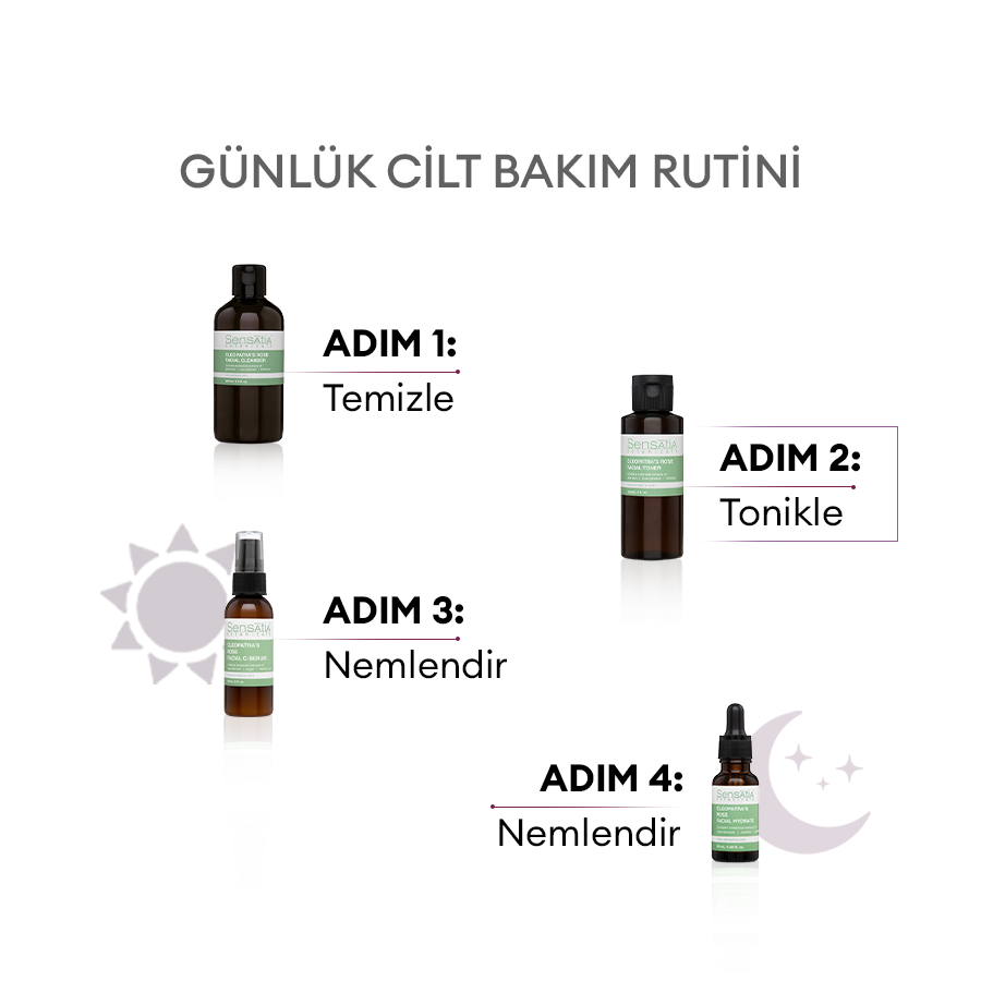 Aydınlatıcı Sıkılaştırıcı Alkolsüz Doğal Tonik 120ml - Cilt Tonu Dengeleyici - Cleopatra's Rose