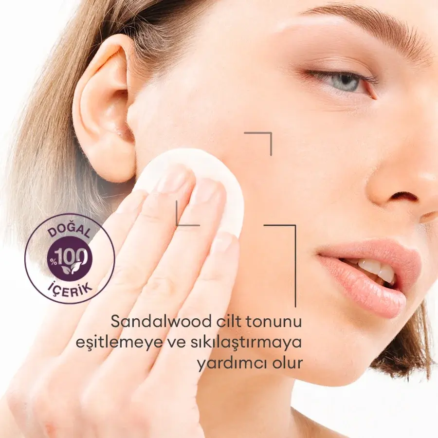 Yağlı ve Karma Ciltler için Alkolsüz Beyazlatıcı Doğal Yüz Toniği 120ml - Sandalwood Dream