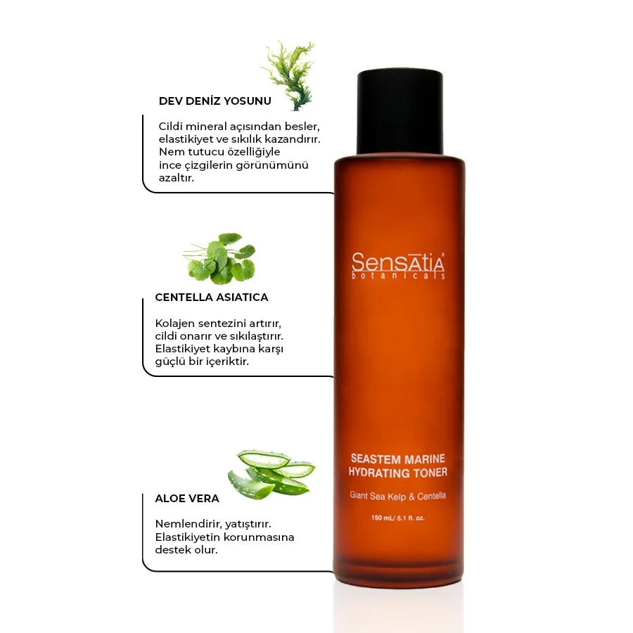 Yaşlanma Karşıtı, Elastikiyet Artırıcı Doğal Tonik - Koruyucu, Nemlendirici 150ml - Seastem Marine