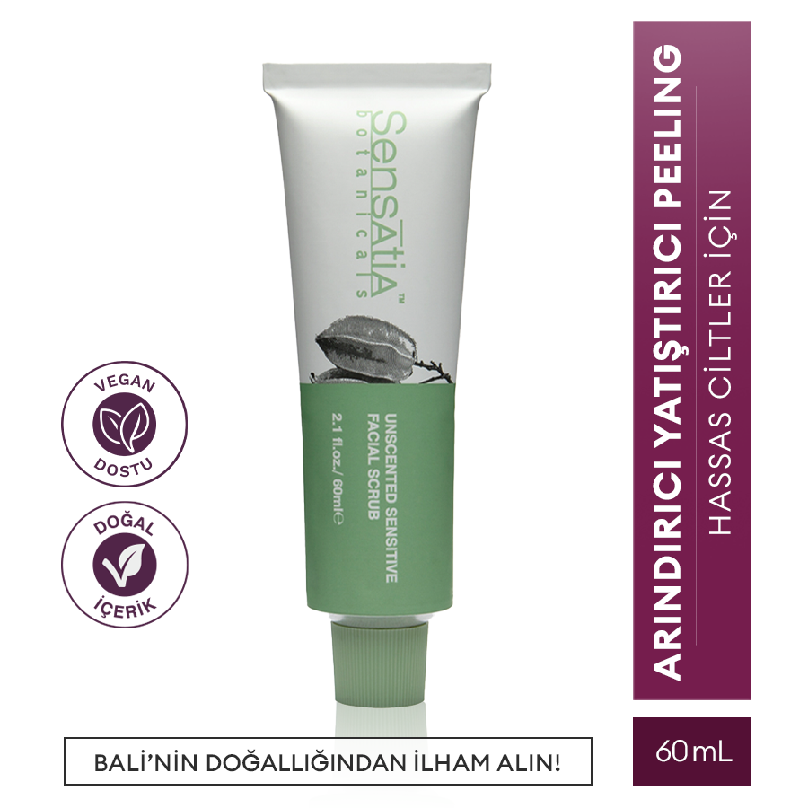 Hassas ve Alerji Eğilimli Cilt için Kokusuz Doğal Peeling - Kokusuz 60ml - Unscented Sensitive