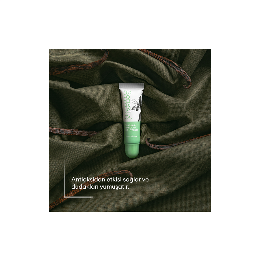 Nemlendirici ve Onarıcı Doğal Dudak Balmı 15ml - Vanilya & Mandalina