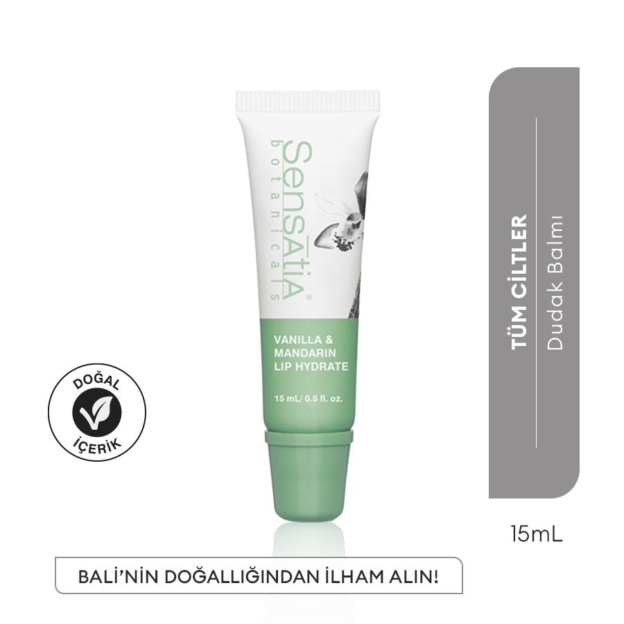 Nemlendirici ve Onarıcı Doğal Dudak Balmı 15ml - Vanilya & Mandalina