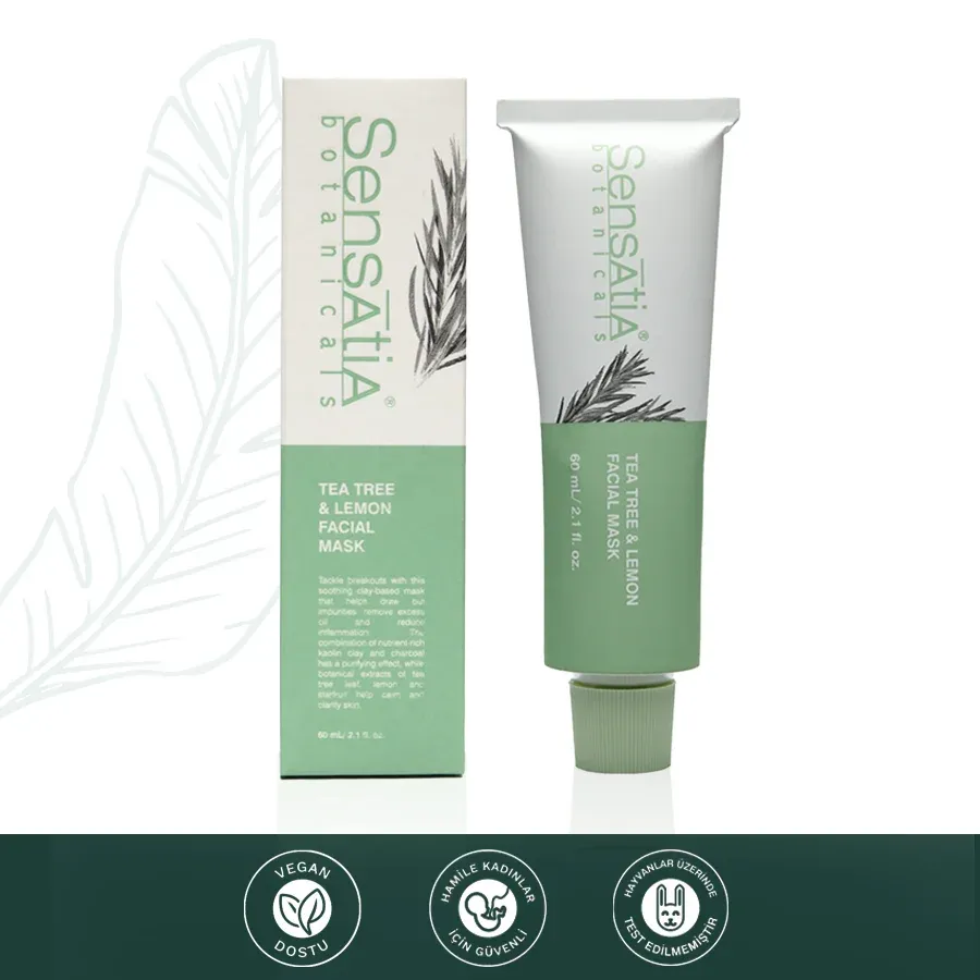 Tea Tree & Lemon Yüz Maskesi-Akneli ve yağlı cilt