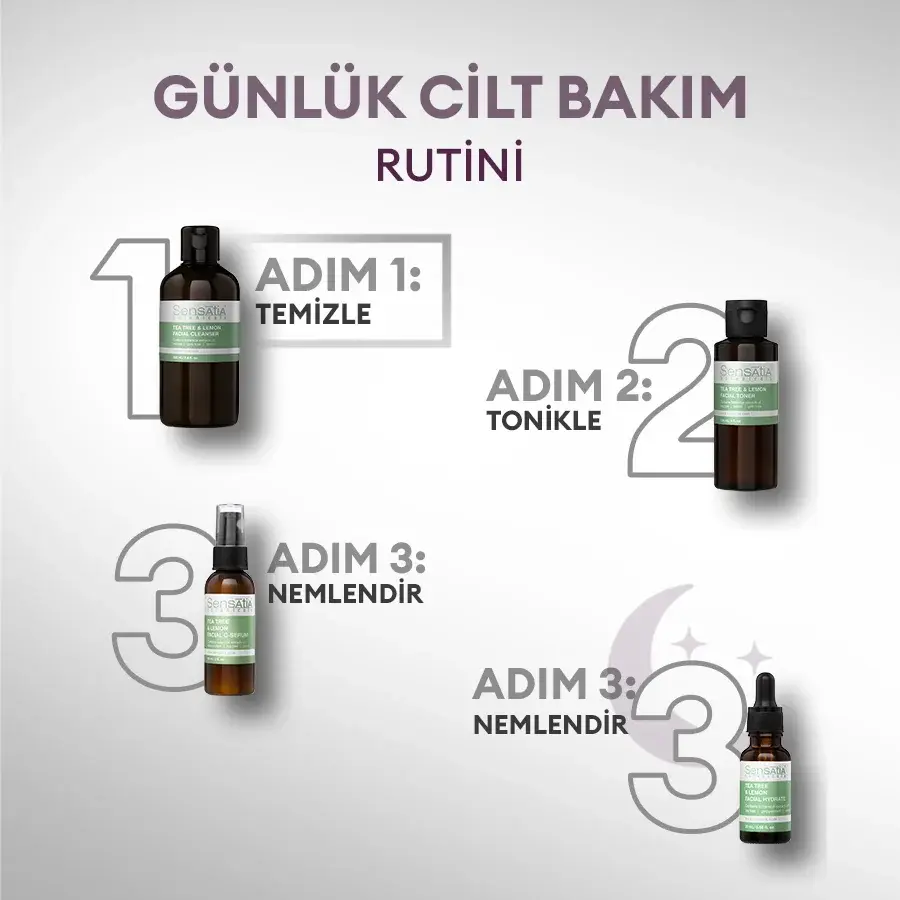 Yağlı ve Akneli Cilt için Leke Karşıtı Doğal Yüz Temizleyici 220ml - Çay Ağacı - Tea Tree & Lemon
