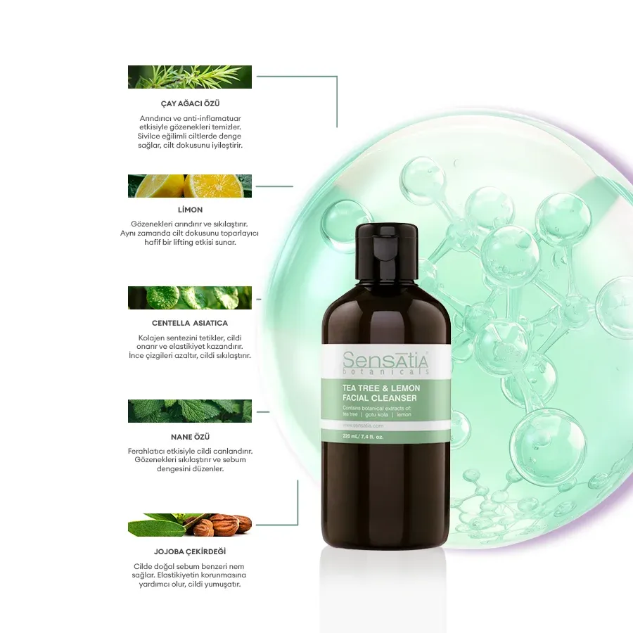 Tea Tree & Lemon Yüz Temizleyici-Akneli ve yağlı cilt