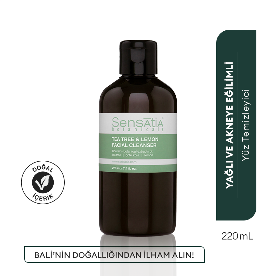 Yağlı ve Akneli Cilt için Leke Karşıtı Doğal Yüz Temizleyici 220ml - Çay Ağacı - Tea Tree & Lemon