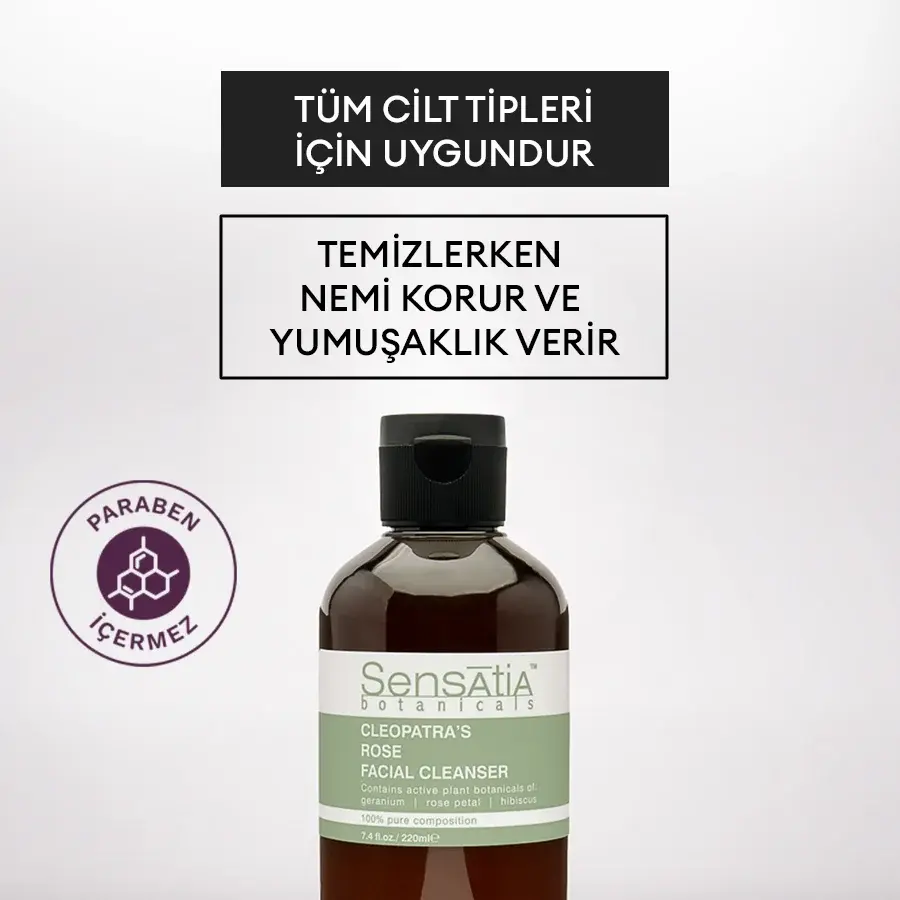 Nemlendirici Antioksidan Cilt Tonu Dengeleyici Doğal Yüz Temizleyici 220ml - Cleopatra's Rose