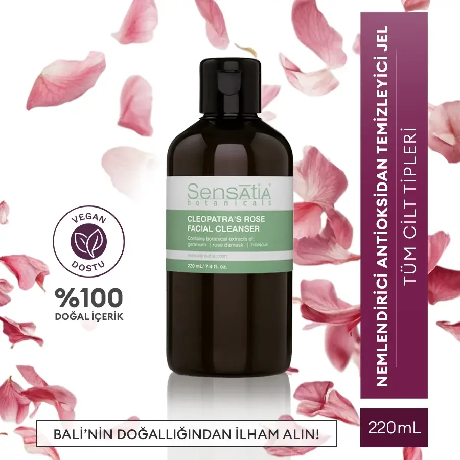 Nemlendirici Antioksidan Cilt Tonu Dengeleyici Doğal Yüz Temizleyici 220ml - Cleopatra's Rose