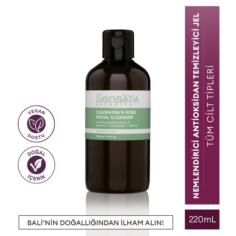 Nemlendirici Antioksidan Cilt Tonu Dengeleyici Doğal Yüz Temizleyici 220ml - Cleopatra's Rose
