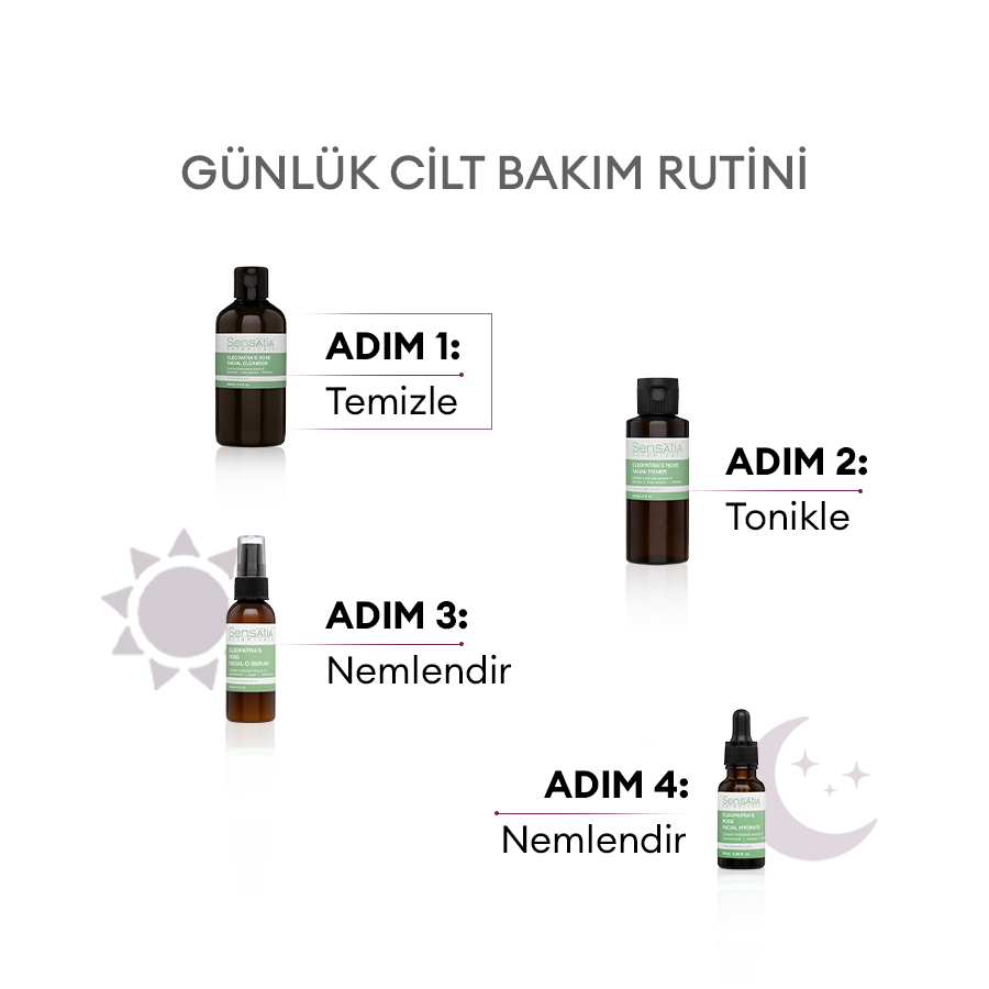 Nemlendirici Antioksidan Cilt Tonu Dengeleyici Doğal Yüz Temizleyici 220ml - Cleopatra's Rose