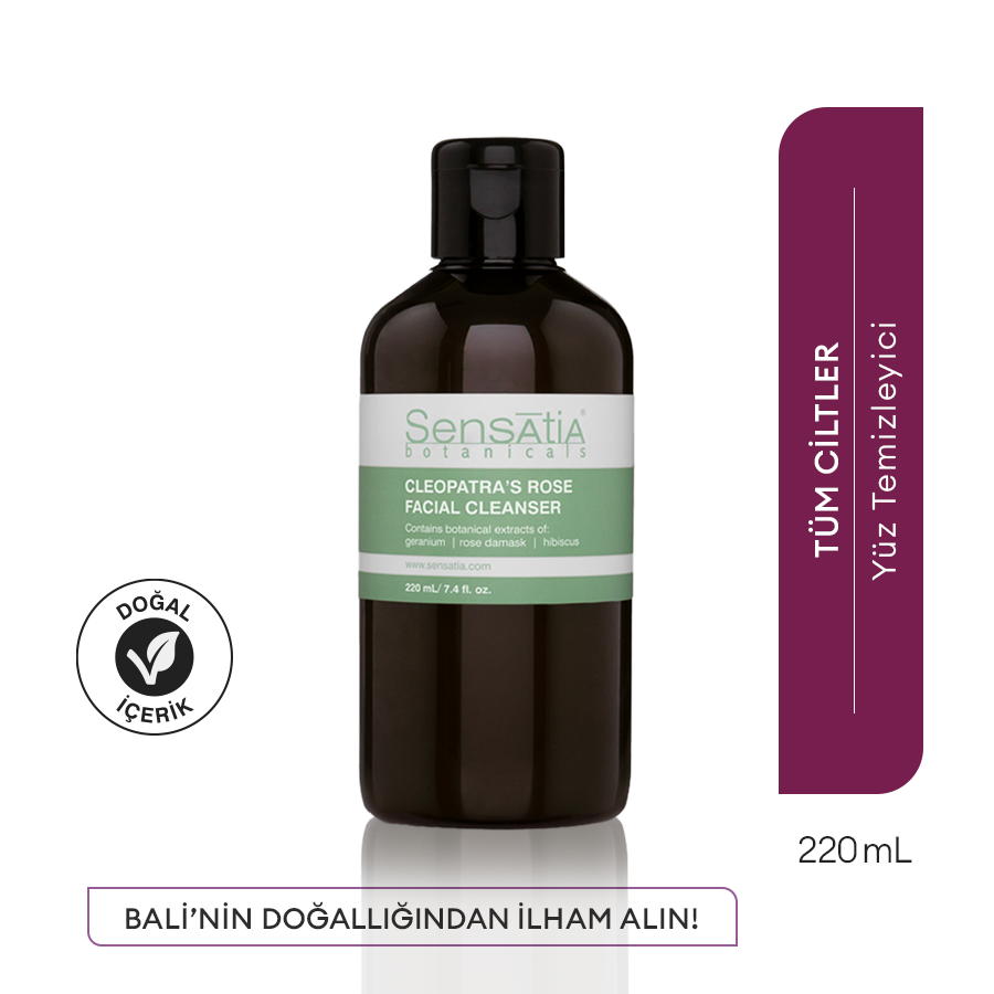 Nemlendirici Antioksidan Cilt Tonu Dengeleyici Doğal Yüz Temizleyici 220ml - Cleopatra's Rose