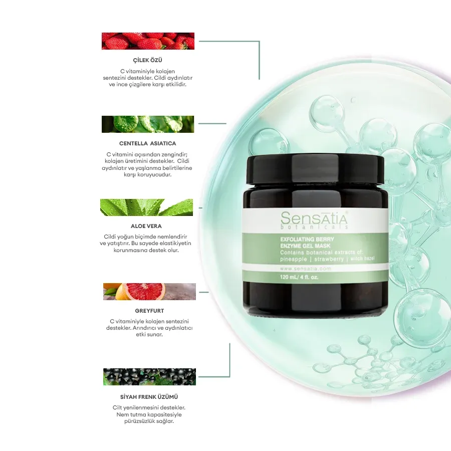 Yenileyici Sıkılaştırıcı Doğal Jel Maske 120ml - Exfoliating Berry Enzyme