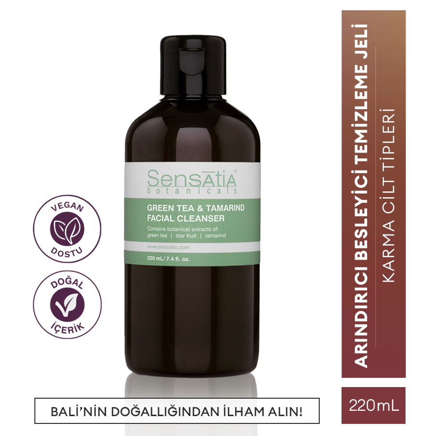 Yağlı Ciltler için Doğal Yüz Temizleyici - Arındırıcı ve Besleyici 220ml - Green Tea & Tamarind