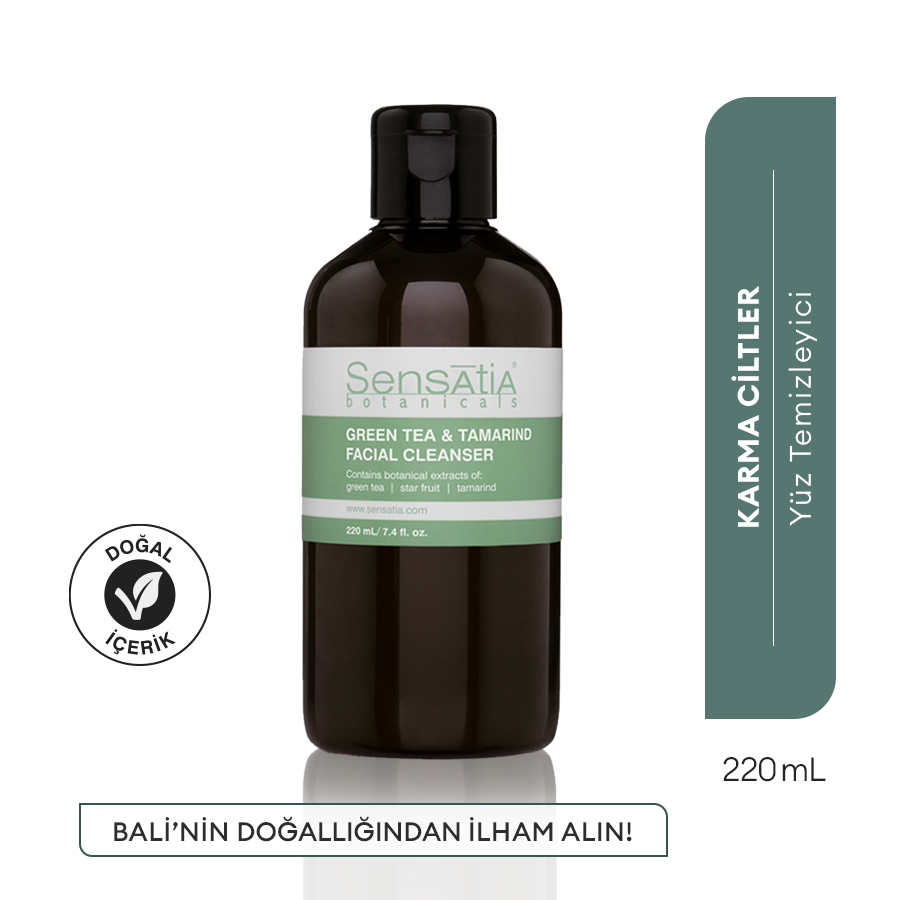 Yağlı Ciltler için Doğal Yüz Temizleyici - Arındırıcı ve Besleyici 220ml - Green Tea & Tamarind