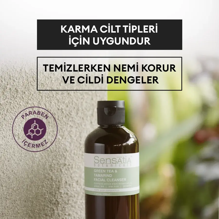 Yağlı Ciltler için Doğal Yüz Temizleyici - Arındırıcı ve Besleyici 220ml - Green Tea & Tamarind
