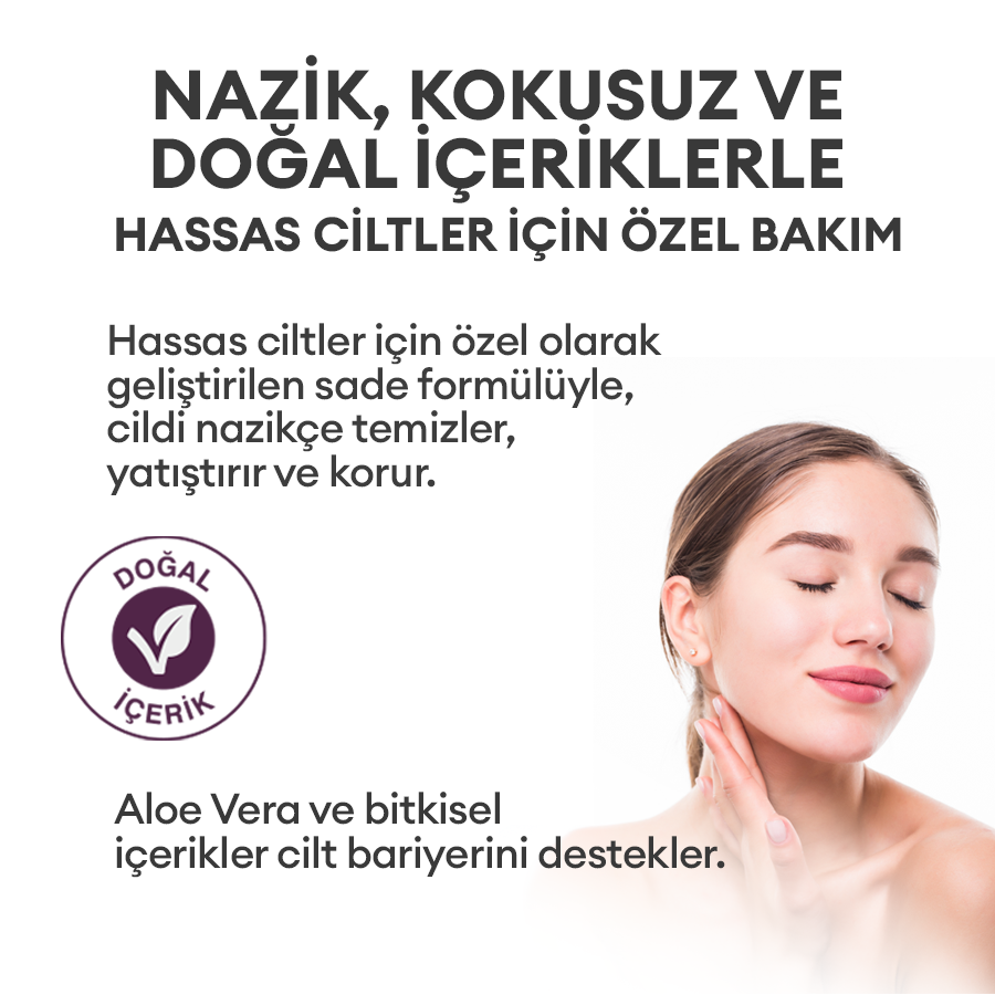 Hassas ve Alerji Eğilimli Cilt için Doğal Yüz Temizleme Jeli - Sabunsuz 220ml - Unscented Soapless