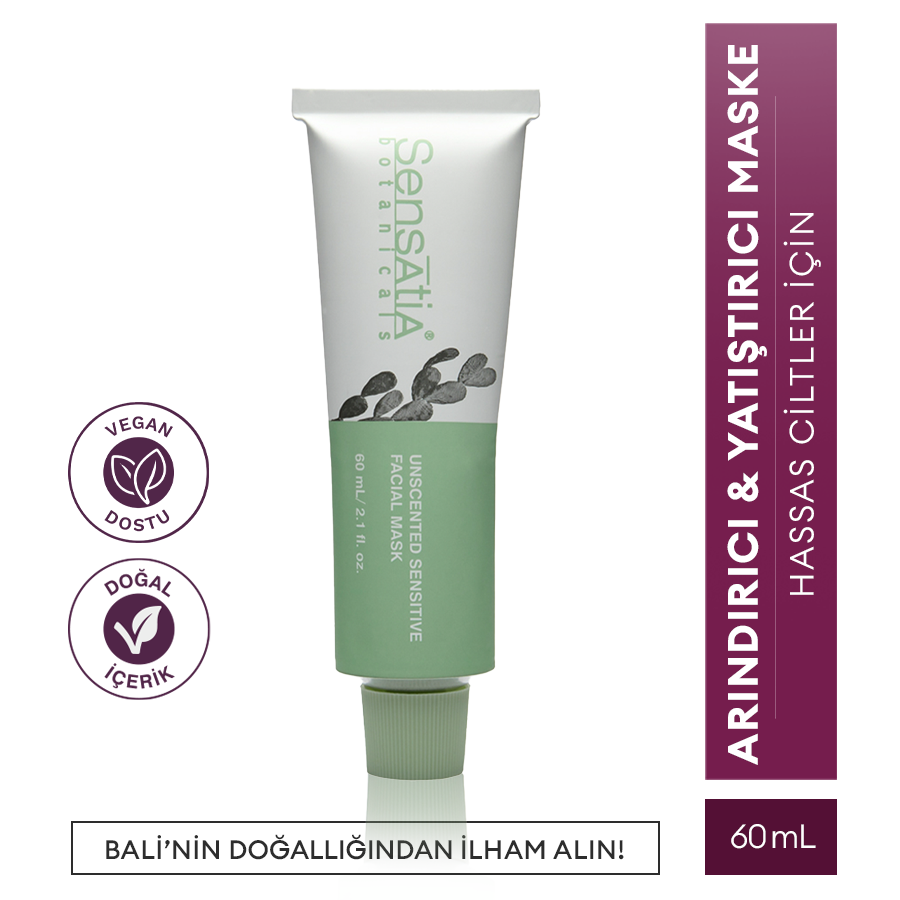 Hassas ve Alerjiye Eğilimli Ciltler için Kokusuz Doğal Yüz Maske 60ml - Unscented Sensitive