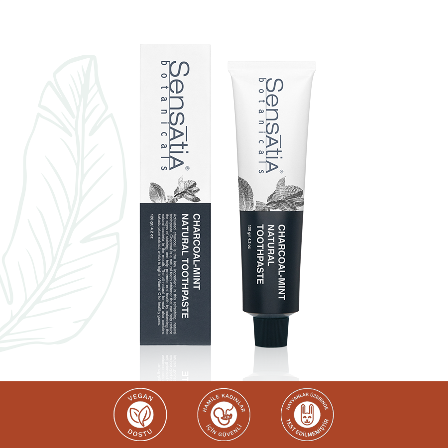 Aktif Kömür Nane Aromalı Florürsüz,  SLS, Paraben ve Sentetik Tatlandırıcı İçermeyen Doğal Diş Macunu