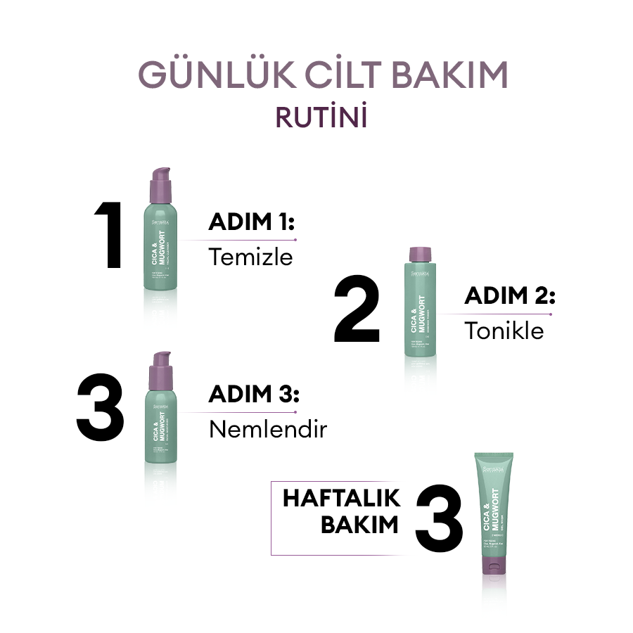 Yağlı ve Akne Eğilimli Genç Ciltler için Doğal Jel Maske - İz Karşıtı 60ml - Cica & Mugwort