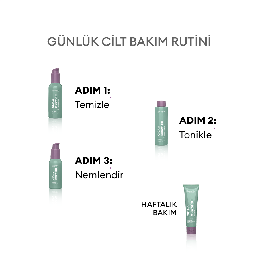 Yağlı ve Akne Eğilimli Genç Ciltler için Doğal Nemlendirici - Yatıştırıcı 50ml - Cica & Mugwort