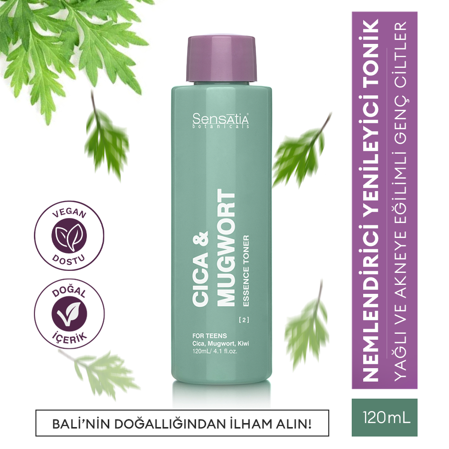 Yağlı ve Akneli Genç Ciltler, Arındırıcı Doğal Tonik 120ml - Cica, Kivi Özleri - Cica & Mugwort